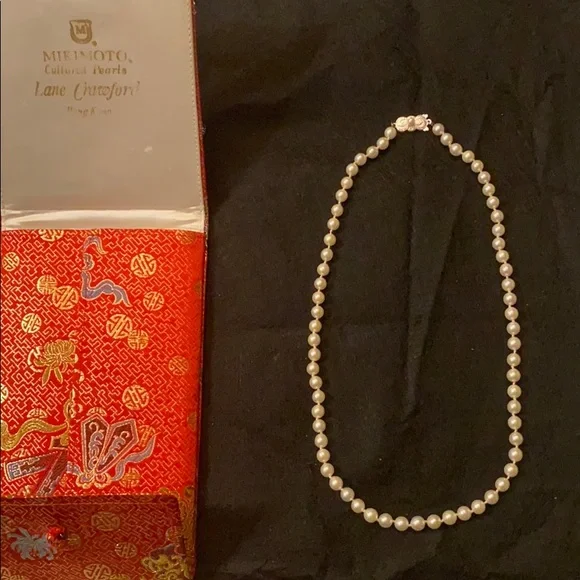 AUTH 1980s MIKIMOTO AKOYA CULTURED PEARL NECKLACE LANE CRAWFORD NECKLACE - Picture 7 of 17